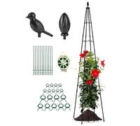 Treillis pour d'extérieur, structure en A réglable, hauteur 160 cm, treillis métallique pour concombres, fleurs, légumes, vignes, roses, haricots, parterres surélevés, jardin