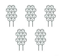 Treillis pour plantes d'intérieur avec revêtement en plastique résistant à la rouille, cadre robuste avec 100 attaches pour tomates, gloires du matin, pois de senteur, 32 x 16,5 cm (5 pièces)