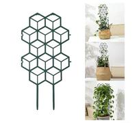 Treillis pour plantes d'intérieur avec revêtement en plastique résistant à la rouille, cadre robuste avec 100 attaches pour tomates, gloires du matin, pois de senteur, 32 x 16,5 cm (1 pièce)