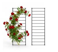Treillis Relaxdays, Lot de 2, Treillis Mural H x L 210 x 76 cm, Support Plantes grimpantes, Fixation Murale, Acier, Noir
