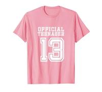 Treize Ans Officiels pour Adolescentes Style Universitaire T-Shirt
