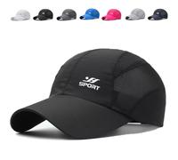TrekAir Sport Cap, Breathable Quick-Dry Mesh Hat, Lightweight Sun Protection, Adjustable Strap for Outdoor (Black)