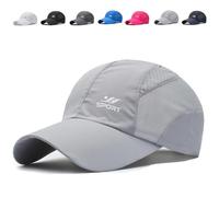 TrekAir Sport Cap, Breathable Quick-Dry Mesh Hat, Lightweight Sun Protection, Adjustable Strap for Outdoor (Gray)