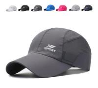 TrekAir Sport Cap, Breathable Quick-Dry Mesh Hat, Lightweight Sun Protection, Adjustable Strap for Outdoor (Dark Gray)