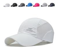 TrekAir Sport Cap, Breathable Quick-Dry Mesh Hat, Lightweight Sun Protection, Adjustable Strap for Outdoor (White)