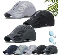 Trekair Sport Cap, Ultra-Breathable Sun Protection Mesh Running Hat for Men, Lightweight, Quick-Dry, Adjustable Fit (3pcs-a,Taille Unique)