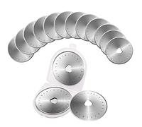 Treki 10pcs Lames Rotatives Lames de Rechange pour Ccutter Rotatif 45 mm Rond Lame pour Coupeur Lame de Rechange pour Découpe du Tissu Cuir Papier PVC