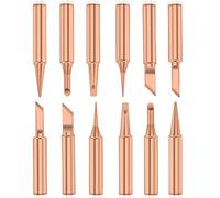 Treki 12PCS Pannes à Souder Cuivre Pur Pointe de Fer à Souder Sans Plomb 900M-T Outil de Soudage pour Station de Soudure Pour Radio Shack Yihua Hakko Atten Quick Aoyue