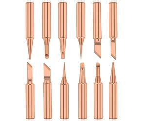 Treki 12PCS Pannes à Souder Cuivre Pur Pointe de Fer à Souder Sans Plomb 900M-T Outil de Soudage pour Station de Soudure Pour Radio Shack Yihua Hakko Atten Quick Aoyue