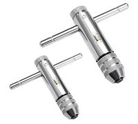 Treki 2PCS Clés à Tarauds à Rochet Clé à Cliquet à Poignée en T Réglable Support de Robinet à Cliquet M3-M8 / M5-M12 Clé à Filetage pour Porte-Taraud Accessoires de Taraudage Manuel
