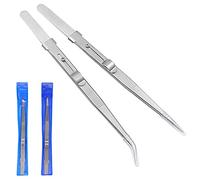 Treki 2Pcs Pince à épiler avec Verrouillage Antistatique Brucelles Acier Inoxydable Multifonctions Pinces de Precision avec Verrou pour Nail Bricolage Laboratoire Composants électroniques