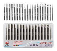Treki 30PCS Fraises Diamant 2.35mm Tige Fraises Diamantées Titane Fraises à Limes Rotatives Accessoires Fraises Bavure à Limes pour Graver sur Céramique Pierre Verre Bijoux
