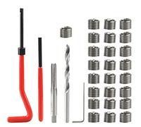 Treki 30pcs Kit de Réparation de Filetage M6 Outil d'insertion de Filetage Rapporté Métrique Dépouillé Combinaison de Réparation de Fil Inserts Filetés Foret Hélicoïdal HSS et Taraud de Filet
