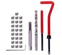 Treki 30PCS Kit d'inserts de réparation de Filetage M8 Outil d'insertion de Filetage Rapporté Métrique Foret Hélicoïdal HSS pour la Réparation Automatique Machines de Traitement