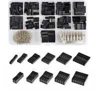 Treki 620pcs Dupont Connecteur 2.54mm Dupont Jumper Connecteurs Mâle Femelle Header À Sertir Pin Terminal Kit Terminal Logement Connecteur Assortiment Dupont Câble Jumper Fil Pin en-tête Sertir