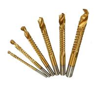 Treki 6PCS Foret Mèche à Bois HSS Foret et de Scie en Titane Forets à Bois Métal pour Travail du Bois de Coupe Rainurage Mèche Forage Trou de Coupe Scie-Trou de Menuisier 3-8mm