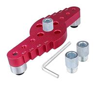 Treki Guide de Perçage Bois 2-in-1 Gabarit de Percage Tourillon Vertical Localisation de Trous en Bois avec Bague de Forage Dowel Drill Guide pour Travail Positionneur de Gabarit de Perçage Aluminium