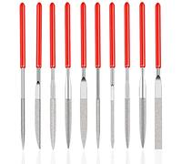 Treki Jeu de 10Pcs Mini Limes a Aiguilles en Diamantée pour Manuels Modelisme Menuiserie Polissage pour Bois Bijoux Bricolage Métal (2 mm x 100 mm)