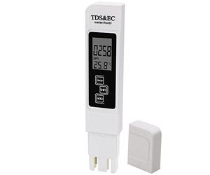 Treki TDS EC Testeur de Qualité d'Eau 3 en 1 Digital Mètre TDS LCD Mesureur de Température Conductivité 0-9999PPM Potable Moniteur de la Qualité d'eau Stylo Testeur