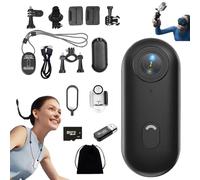 Treklon 4S, Treklon 4S, mini caméra d'action avec pouce, 4K/1080p, grand angle de 170°, mini caméra corporelle pour animal domestique, cyclisme, plongée, voyage et aventures en plein air (noir-1080p