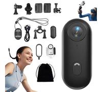 Treklon 4S, Treklon 4S, Mini caméra d'action avec pouce, 4K/1080p, grand angle de 170°, mini caméra corporelle pour animal domestique, cyclisme, plongée, voyage et aventures en plein air (noir-4K, pas