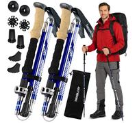 TREKOLOGY Trek-Z Bâtons de randonnée Pliables à Trois Volets - Bâtons de Marche réglables en Aluminium léger avec poignée en Mousse pour la Marche, Le Trekking Senior, la randonnée, la randonnée