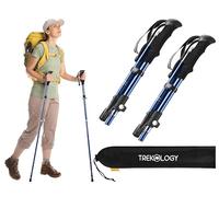 TREKOLOGY TREKZ SE 2pcs Set Baton De Marche Nordique - Bâtons Randonnée pour Hommes, Femmes & Seniors - Retractable Hiking Stick - Leger & Pliable avec Poignée Mousse EVA - Trekking Trail Accessoires