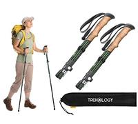 TREKOLOGY TREKZ SE Lot de 2 bâtons de Marche Pliables - Bâtons de randonnée Nordique pour Hommes, Femmes et Personnes âgées - Légers, Extensibles, rétractables - Équipement de randonnée et de Camping