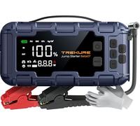 TREKURE 10-in-1 Booster Batterie Voiture 6000A, Démarreur Batterie Voiture avec Compresseur 160PSI, 26800 mAh, 45W Charge Rapide, 600 Lumière LED, Grand Écran, 12V Jump Starter Tous Gaz ou 12L Diesel