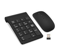 TRELC Mini pavé numérique sans fil 2,4 G 18 touches, portable, silencieux, pour la comptabilité financière - Extensions de clavier avec souris sans fil pour ordinateur portable, PC, ordinateur de