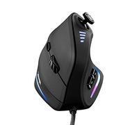 TRELC Souris de Jeu avec Bascule 5D, Souris Ergonomique avec 10 000 DPI/11 Boutons programmables, Souris de Jeu Verticale RVB Filaire pour PC/Ordinateur Portable/e-Sport/Gamer (Noir)