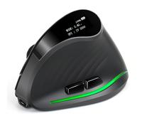 TRELC Souris ergonomique sans fil avec écran OLED, rechargeable, souris verticale silencieuse pour connexion 4 appareils (BT+2,4 GHz), 4000 DPI, 7 boutons pour Windows/PC/ordinateur de