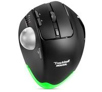 TRELC Souris sans fil ergonomique avec 4800 DPI/7 boutons programmables, contrôle du pouce, souris optique rechargeable pour 3 appareils, pour Windows, PC, ordinateur portable, tablette (noir)