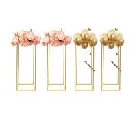 Treliamd Lot de 4 supports de fleurs en métal de 60 cm pour table de mariage, centre de table, support de fleurs de mariage doré pour arrangements floraux, support géométrique pour fête, événements