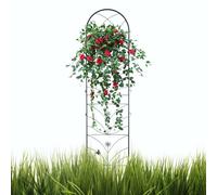 Trellis de Jardin en métal pour Plantes grimpantes Fer 150 cm * 45 cm Treillis d'extérieur Noir pour Les clématis, vignes, Fleurs Design décoratif arqué pour Les Cours, pelouses, Jardins