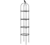 Trellis de Jardin en revêtement en PE, 71 Support en métal pour Les vignes d'escalade, Tomate/Rose/réseau végétal / 30x180 cm (Noir)