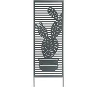 Trellis métal décoratif à planter CACTUS - 0,33 x 1,20 m - Bleu/vert G