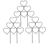 Trellis pour Plantes d'escalade 3 pcs 13, 8 Pouces Plante empilable Trellis Cœur de Coeur Black Metal Plant Indoor Plante Still Plant de Maison pour Plantes en Pot Vigne