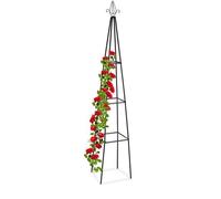 Trellis Pyramide, 204 M De Hauteur, Support Pour Plantes Grimpantes, En Métal, Stable, Tour Pour Rosier, Noir - Relaxdays