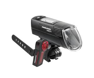 TRELOCK LS 760 I-GO Vision 100 Lux et LS740 VECT Feu arrière avec fonction feu stop, rechargeable par USB, noir
