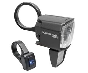 TRELOCK LS 890-HB Lighthammer 100 Lux E-Bike 12 V Phare de vélo - avec Interrupteur de Feux de Route et Supports de Guidon - Homologué StVZO