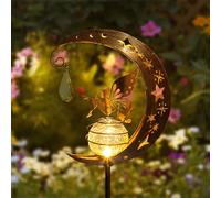 Tremdwoto Lampes Solaires de exterieurJardin, Fée Decoration Jardin Exterieur Solaire Lune, Solaire Exterieur Jardin, Lampe Solaire LED pour Chemin de Pelouse, Patio, Balcon, Cour, Décoration