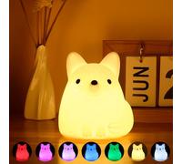 Tremdwoto Veilleuse Enfant,7 couleurs Veilleuse renard,Veilleuses Bébé Lampe de Chevet Minuterie 30 minutes,Kawaii Décoration de chambre d'enfant,Cadeaux et surprises pour garçons et filles