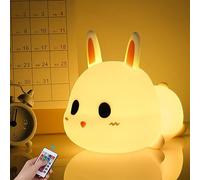 Tremdwoto Veilleuse lapin pour enfants, 7 couleurs, rechargeable par USB, veilleuse en silicone souple pour enfants, garçons, filles, tout-petits, décoration de chambre