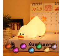 Tremdwoto Veilleuse pour enfants， veilleuse Canard，7 Couleurs Duck Veilleuse pour Enfants， Kawaii Veilleuse Enfant Portable Tactil，Rechargeable Peut être Chronométré Veilleuse Enfant Cadeau