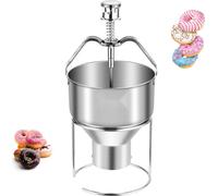 Trémie à beignets manuelle - Distributeur de pâte à beignets en acier inoxydable 2,4L - Distributeur de pâte à beignets réglable