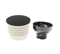 Trémie à dose unique pour moulin à café - Poubelle soufflée en silicone de 140 g avec couvercle en alliage, outil de nettoyage compatible avec les broyeurs Eureka MMG, noir (blanc)