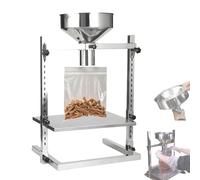 Trémie d'alimentation en acier inoxydable, entonnoir de remplissage manuel avec deux supports, base portante réglable en hauteur et améliorée, pour l'emballage de poudre, de liquide et de granulé 2cm