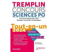 Tremplin Concours Sciences Po - Tout-En-Un Concours Commun Iep, Paris, Bordeaux, Grenoble, Fontainebleau - Edition 2024