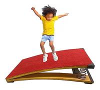 Tremplin de gymnastique en bois dur avec tapis de protection, tremplin incurvé professionnel pour adultes, adolescents ou enfants, arts martiaux, rouge - 2 ressorts 50 x 80 x 20 cm (rouge 4 ressorts